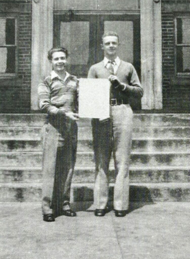 Emory Shoemaker (left) and Roland Lambert established the Daytonian school newspaper during the Dayton High School year 1931-1932.